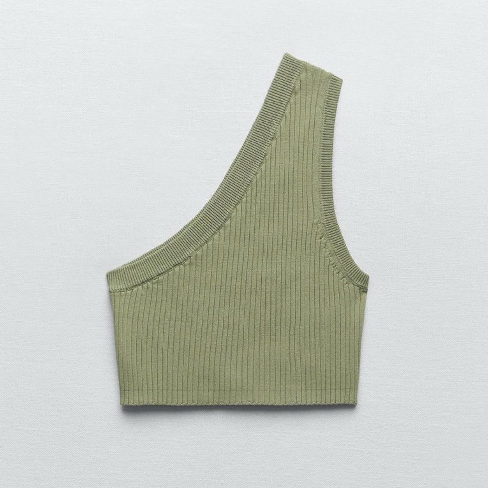 Zara Asymmetrical Knit Crop Top